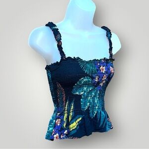 Patrons Of Peace Topical Crop Tank Top Black